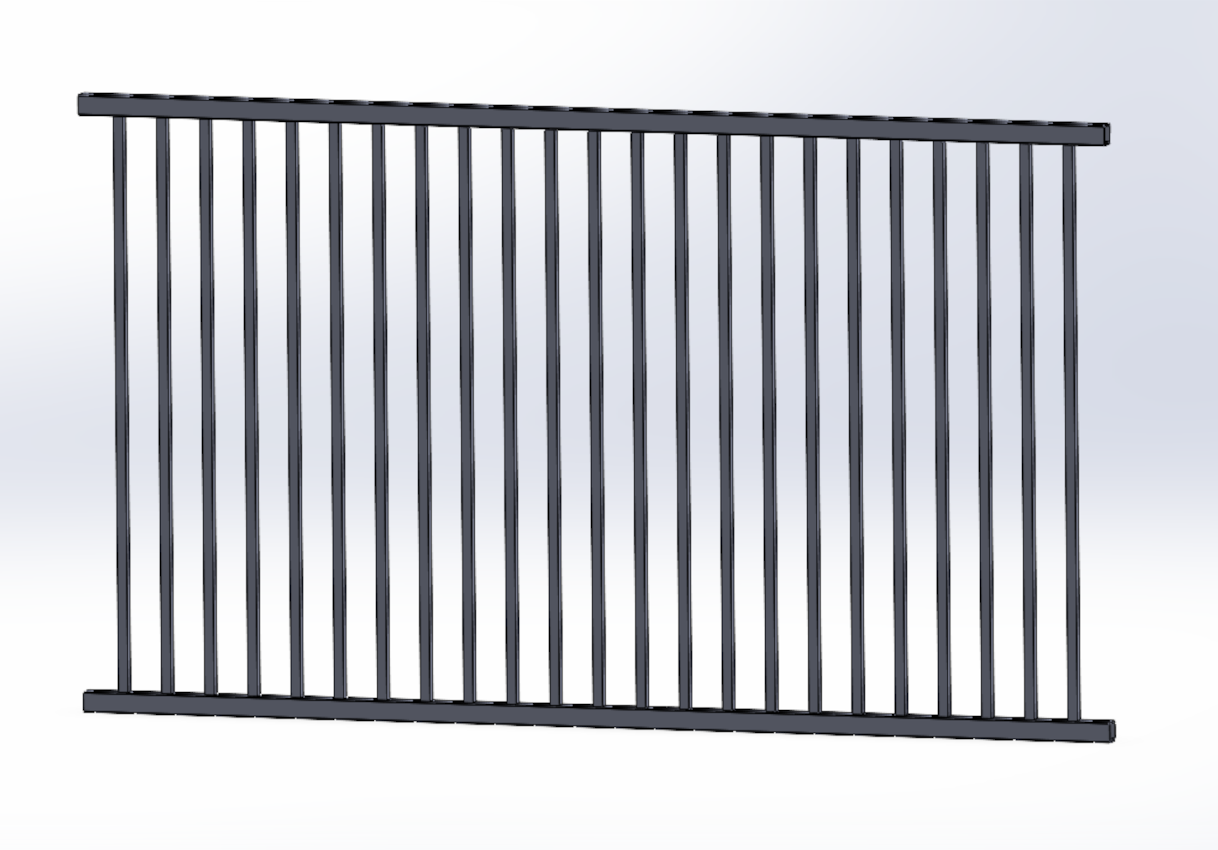 A 3d model of a fence panel