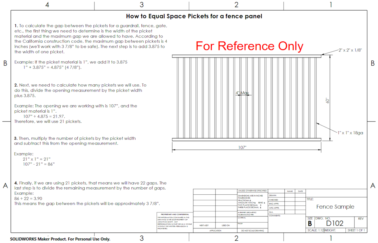 A 2d drawing of a fence panel